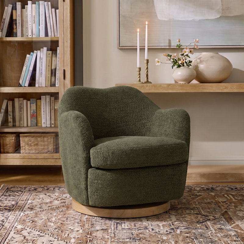 Fauteuil d'appoint pivotant moderne Boucle de 31 po Volk Resolve, Green