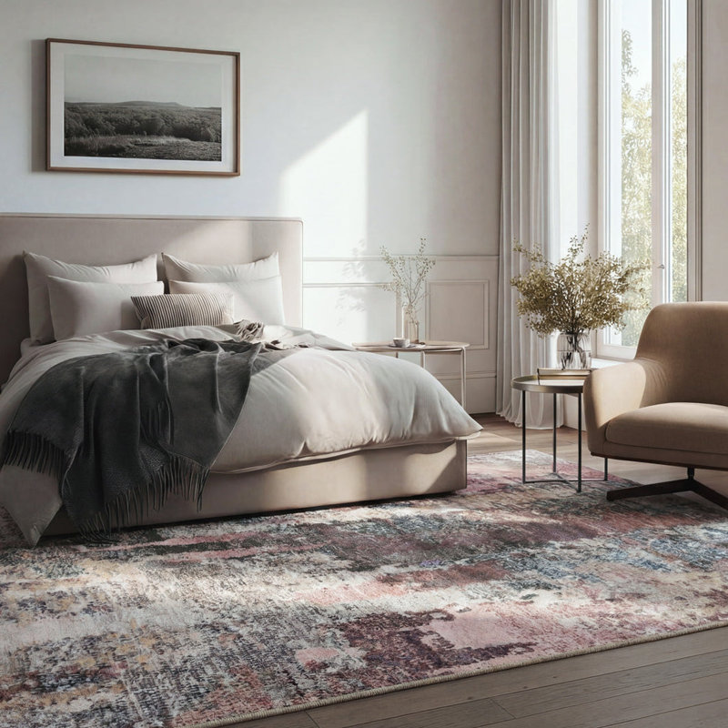 Destane Abstract Cotton Machine Tufted Area Rug, 280cm x 380cm