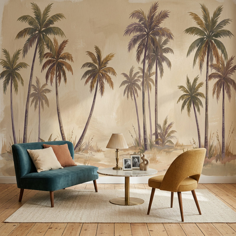 Papier peint palmier tropical, Textured Non-Pasted, 140 po x 108 po