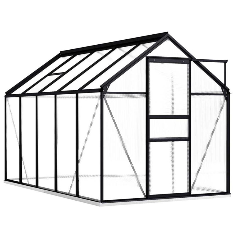 51.2' W x 122' D Hobby Greenhouse, 76.7" H x 74.8" W x 122" D