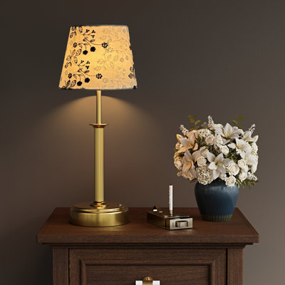  2-Pack 15.8'' Gold Rechargeable Table Lamp