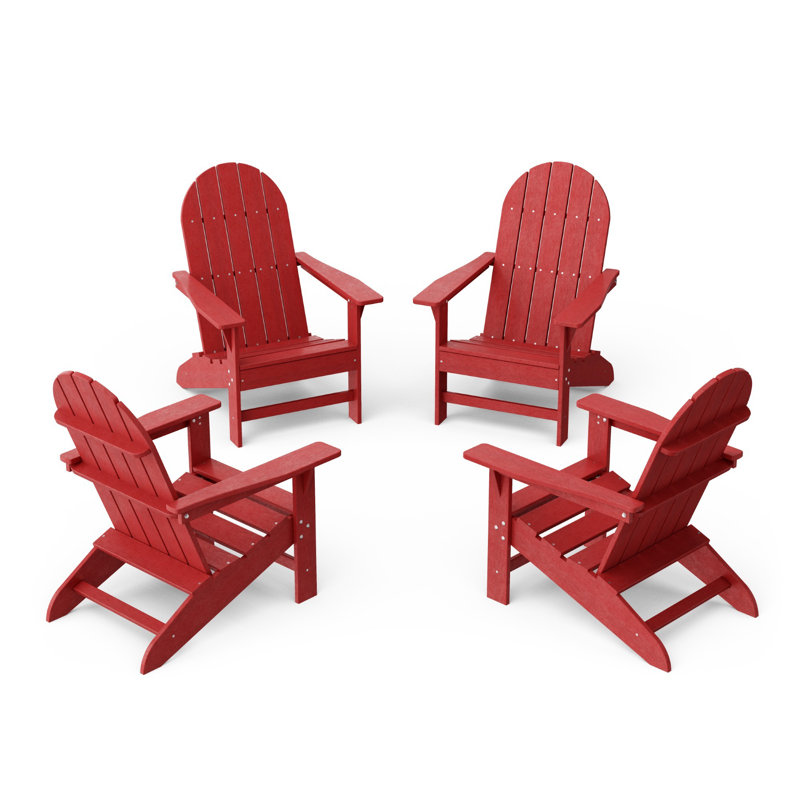 Freedom 4-Piece Traditional Adirondack Conversation Set, Cardinal Red