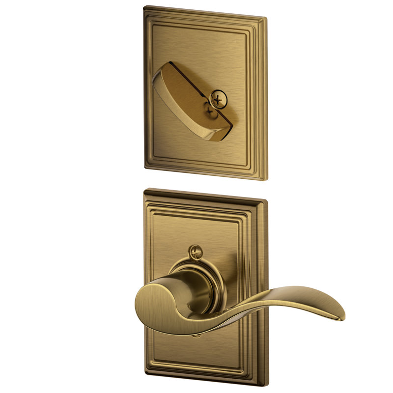 Addison Single Cylinder Interior Lever Set, Yes, Antique Brass, Right