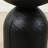 Solid Mango Wood Side End Table In Black, 12.4*17.7 Inch Round Wooden Accent Table, Small Round Plant Stand