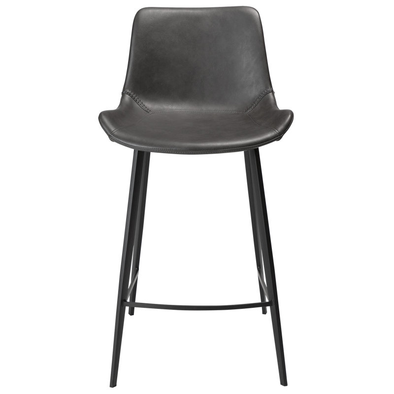 Hype Upholstered Counter Stool with Metal Frame, Grey