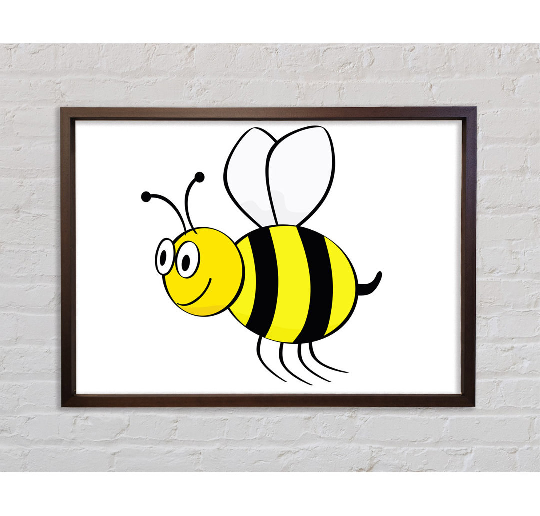 Buzzing Bee White - Einzelner Bilderrahmen Kunstdrucke auf Leinwand