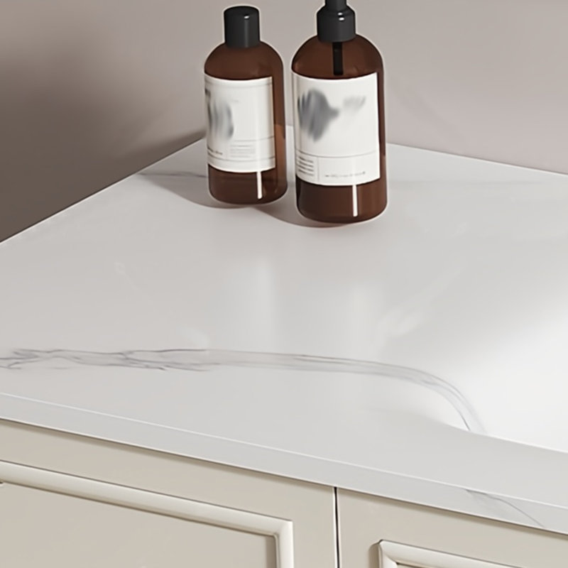 Armoire de salle de bain crème, H 19,68 po x l 55,11 po x P 19,68 po