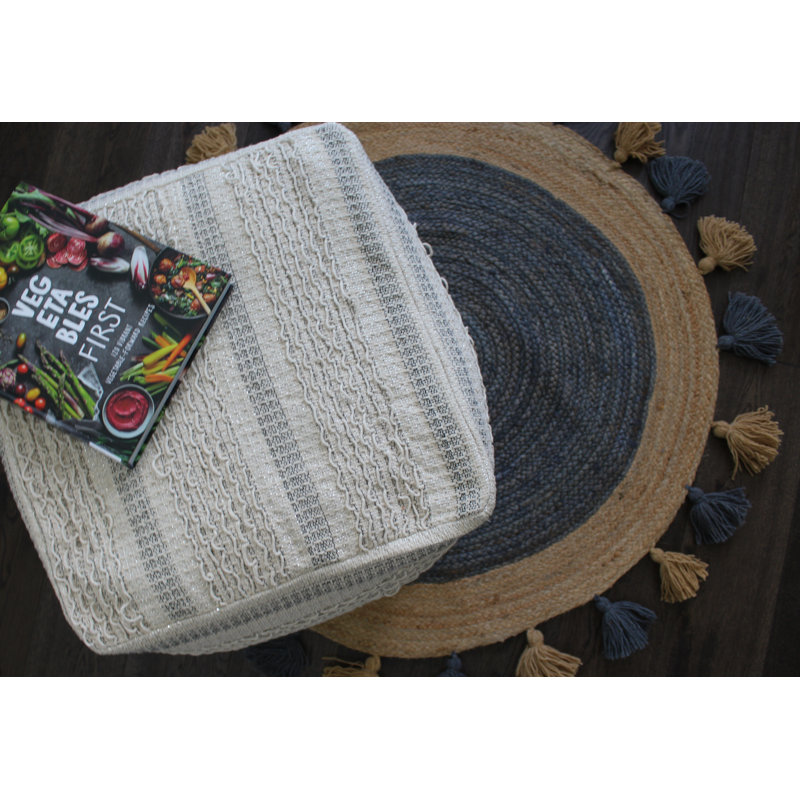 Tapis gris rond en jute naturel