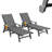 HDPE & PVC-coated polyester Outdoor Chaise Loungers with Arms, 5-Position Adjustable Backrest, Wheeled, Hidden Cup Holders, Set of 2-2004930804