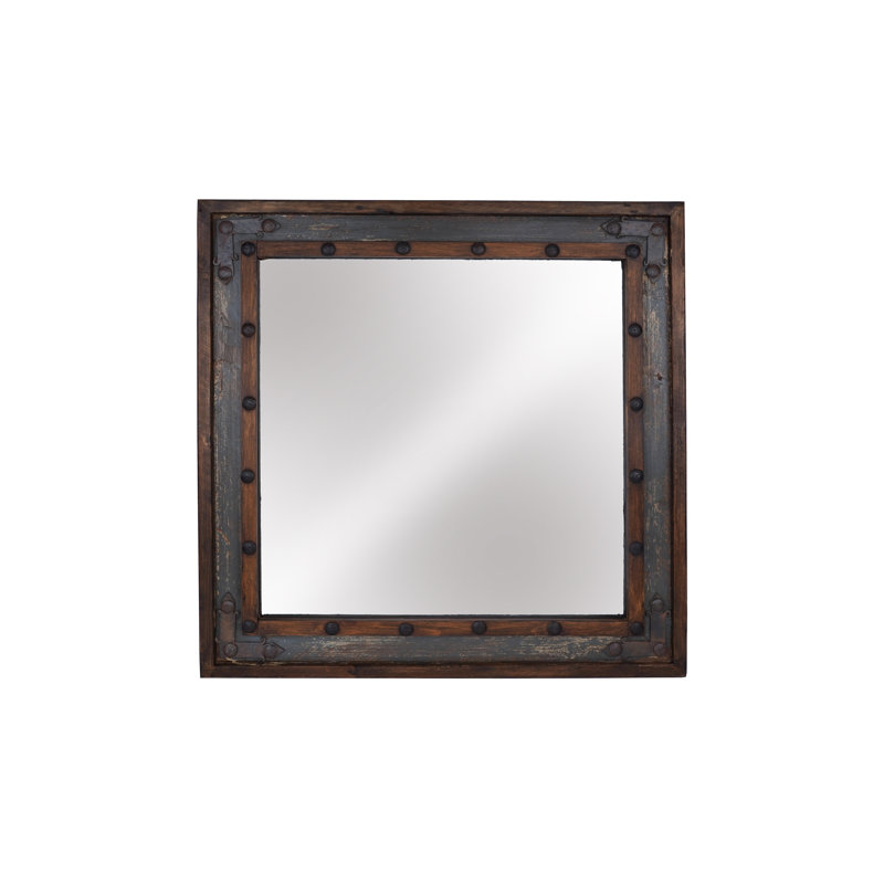 Steinar Wood Flat Wall Mirror, 31" x 31"