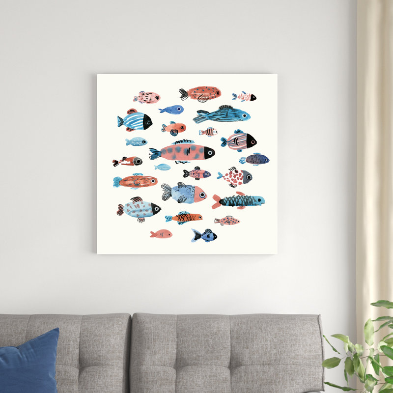Le banc de poissons II, H 30 po x l 30 po