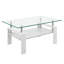 Table basse rectangulaire, plateau en verre trempé avec couche en MDF, table moderne pour le salon, verre transparent-129464800