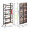 Bibliothèque 5 étages sans assemblage, design rétro, espace de rangement pratique-1100089629
