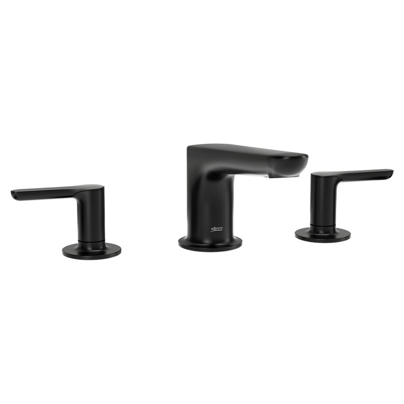 Garniture de robinet de baignoire romaine à fixation sur plateau à poignées doubles Studio S, Noir mat