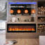 Foyer électrique encastré et mural de 60 po, équipé d'une fonction Wi-Fi intelligente et d'une télécommande, luminosité réglable, chauffage efficace, thermostat, 13 couleurs réalistes