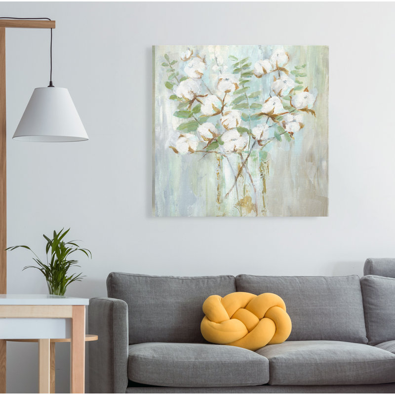 « contemporaine coton », peinture, H 24 po x l 24 po x P 1,5 po, Toile tendue