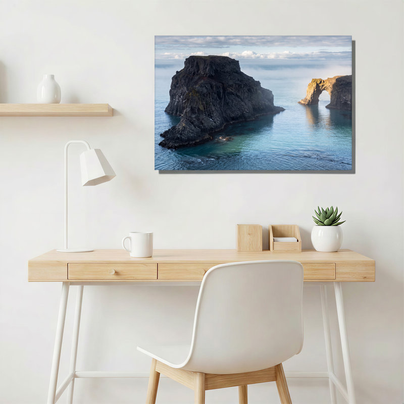 Art mural sur toile bleu marine foncé, 16"H x 24"W