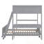 Lit double superposé au dessus d'un lit double avec bureau-507110534