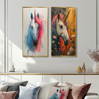Ensemble de 2 pièces de licornes blanches et roses