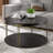 Fanney 35" Brushed Round Modern Cocktail Coffee Table with Wheels and Storage