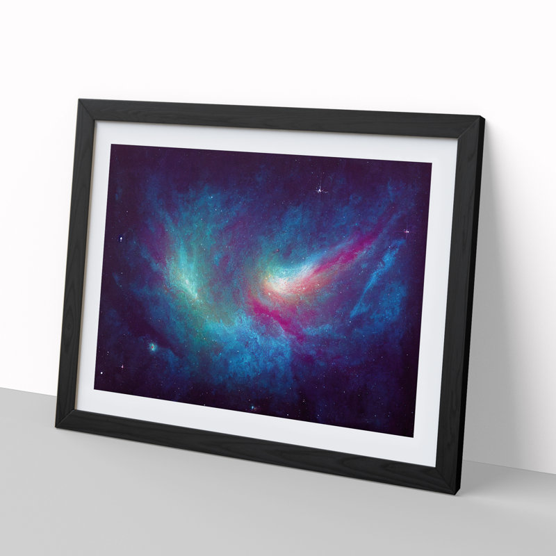 Futuristic Galaxy Vol.2 - Single Picture Frame Print, 46cm H x 64cm W x 2cm D, Black Framed