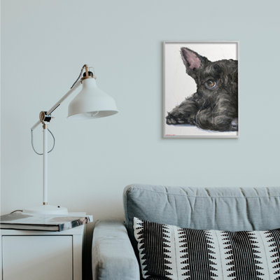 " Sleepy Scottish Terrier Portrait Adorable Pet Dog " by George Dyachenko Painting Print