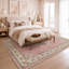 Tapis intérieur floral rose / vert / beige lavable à la machine avec envers antidérapant Abdullah Valorius-1139661592