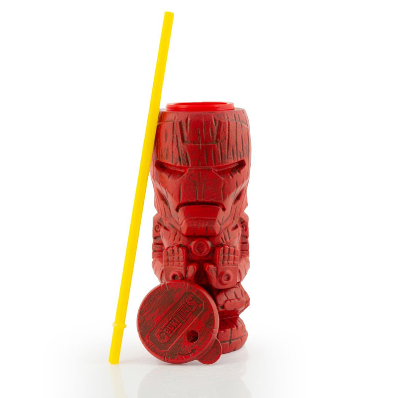 Gobelet Geeki Tikis Marvel Iron Man | Tasse en plastique de style Tiki | Contient 22 onces
