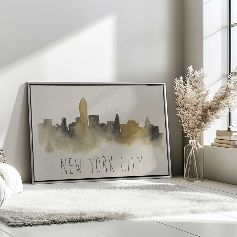 New York City Haze, H 12,75 po x l 18,75 po, Érable américain, Cadre flottant