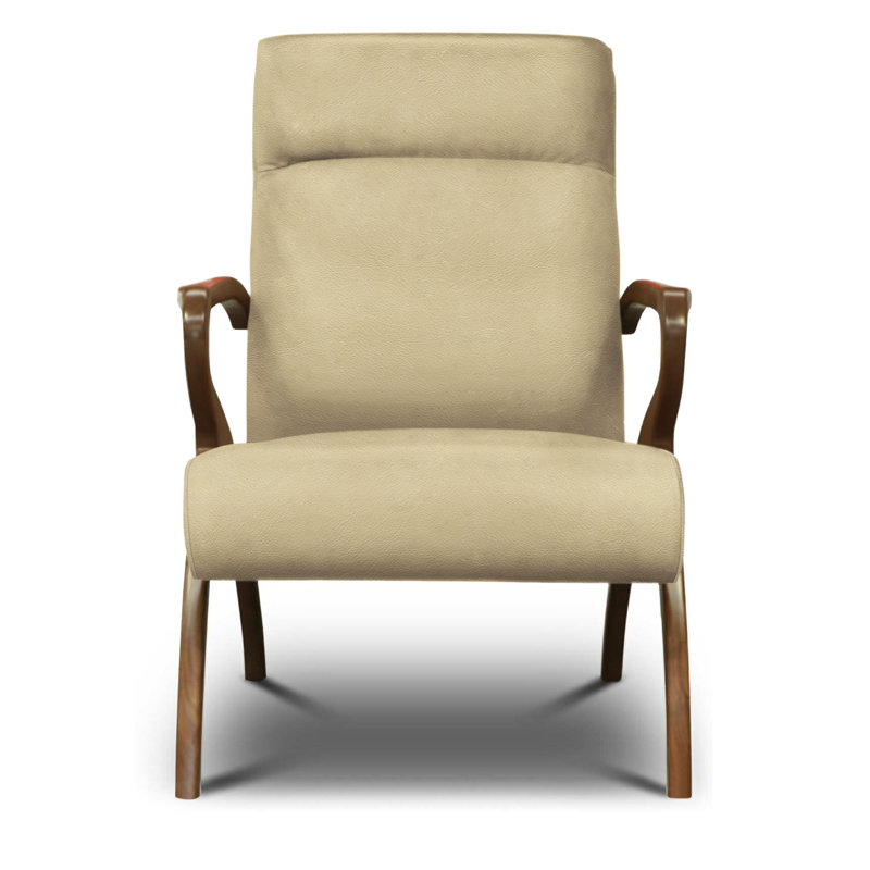Adele Leather Armchair, Snow Verdecca Genuine Leather, Espresso