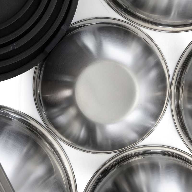 Ensemble de bols à mélanger empilables en acier inoxydable 10 pièces Mega Chef