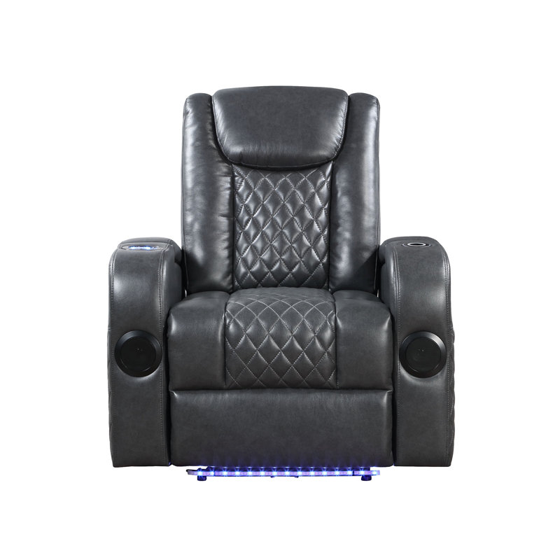 Fauteuil inclinable électrique en cuir Alair gris foncé Aire