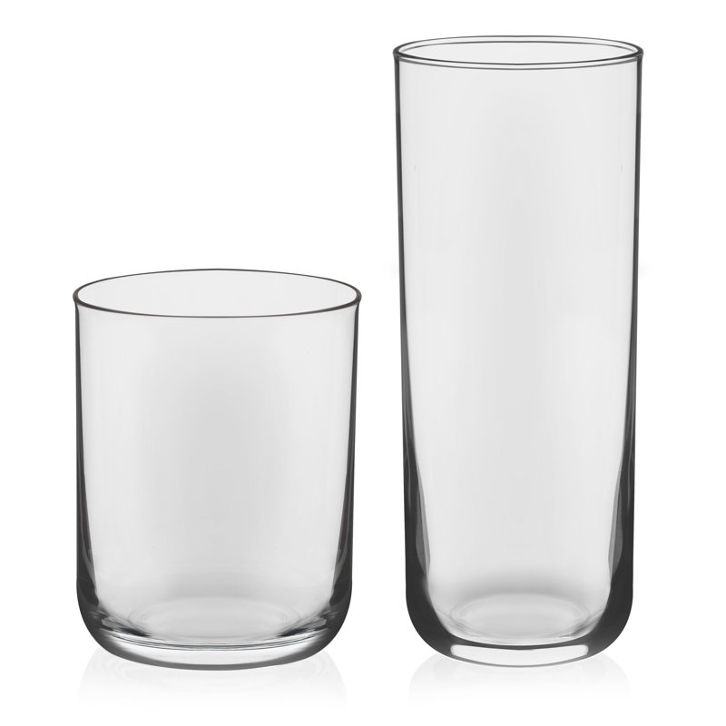 Libbey Lisbon Clear Glass 16-Piece Tumbler and Rocks Set