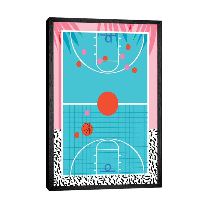 Hoops 1 Piece Wall Art on Canvas, 66.04 cm H x 45.72 cm W, Black Floated Frame