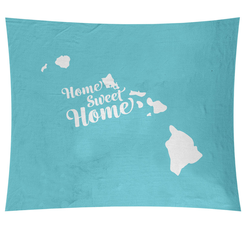 Tapisserie murale honolulu doux pour la maison, H 27,5 po x l 37,5 po, Bleu sarcelle