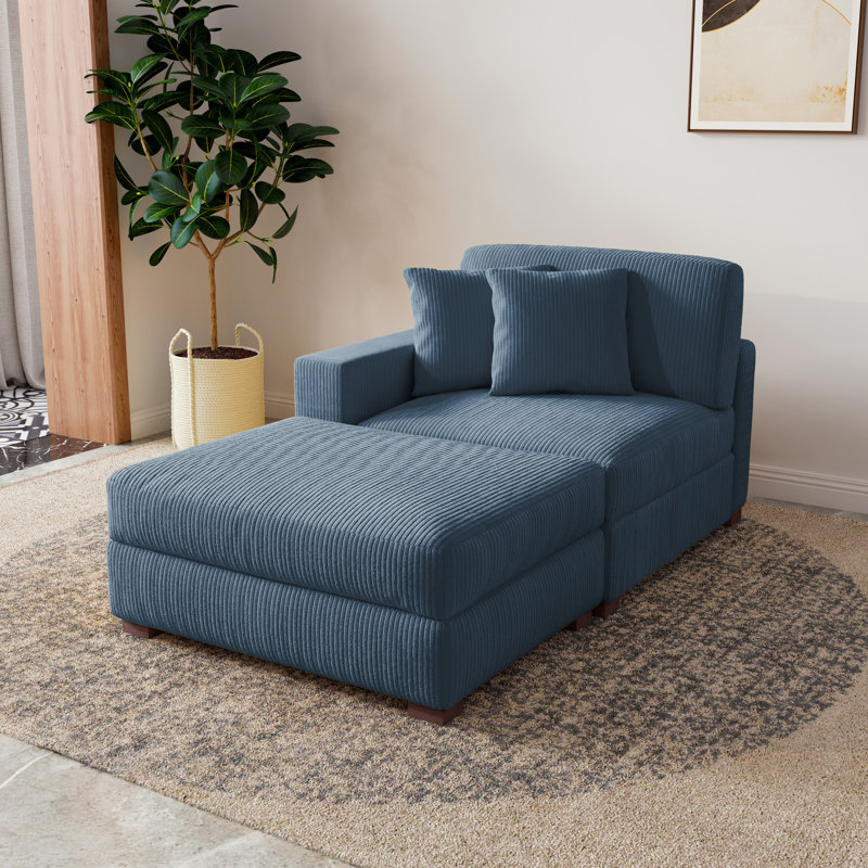 Upholstered Chaise Lounge, Left Hand Facing