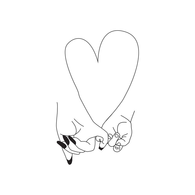 Pinky Promise, Mother & Baby - Wrapped Canvas Print, 152.5 cm H x 101.5 cm W