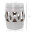 Tabouret 14 po x 17 po en céramique - Anneau noué, matériau émaillé résistant, utilisation polyvalente pour la maison et l'extérieur, jardin blanc 17 po, anneau décoratif, pour jardin, patio, terrasse, cour