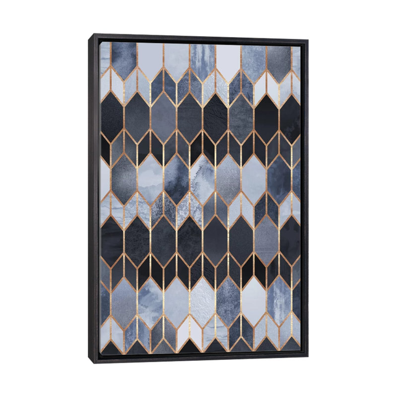 Vitrail IV par Elisabeth Fredriksson - impression, H 26 po x l 40 po x 1,5 po, Cadre noir vieilli
