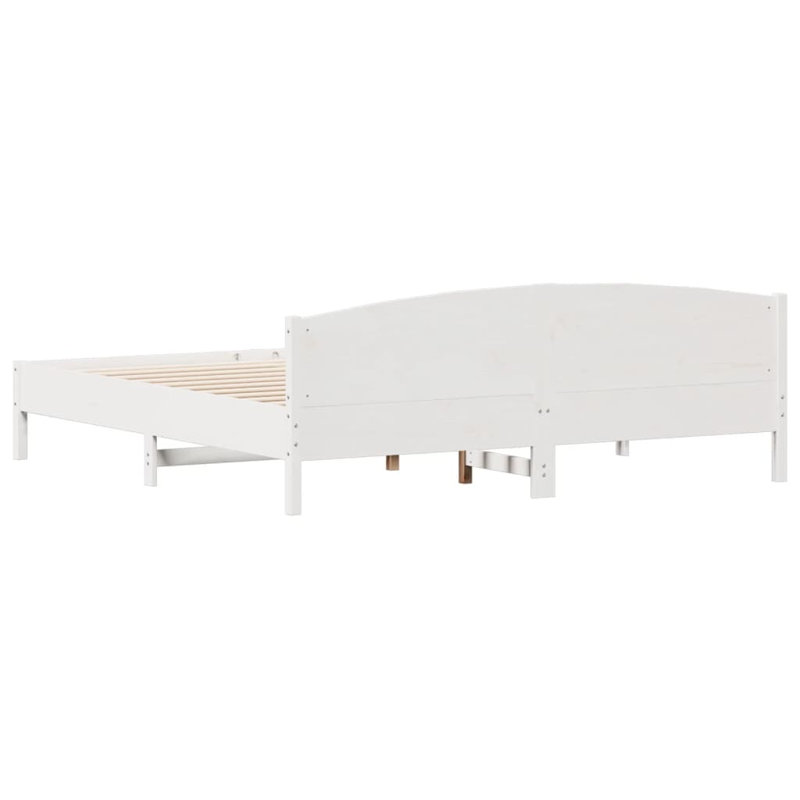 Peggy Solid Wood Bed, Small Single (2'6), White