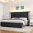 Ellaville Bed Frame Tall Wingback Headboard Velvet Upholstered Deep Button Tufted Platform Bed with LED Wall Washer Lighting-9274094-45502173