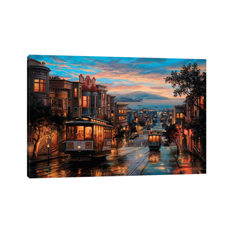 Cable Car Heaven by Evgeny Lushpin - Wrapped Canvas Painting, 66.04 cm H x 45.72 cm W x 1.91 cm D