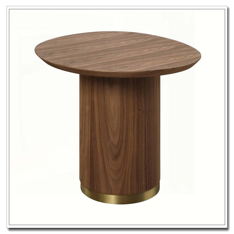 Table de bout en noyer avec piédestal