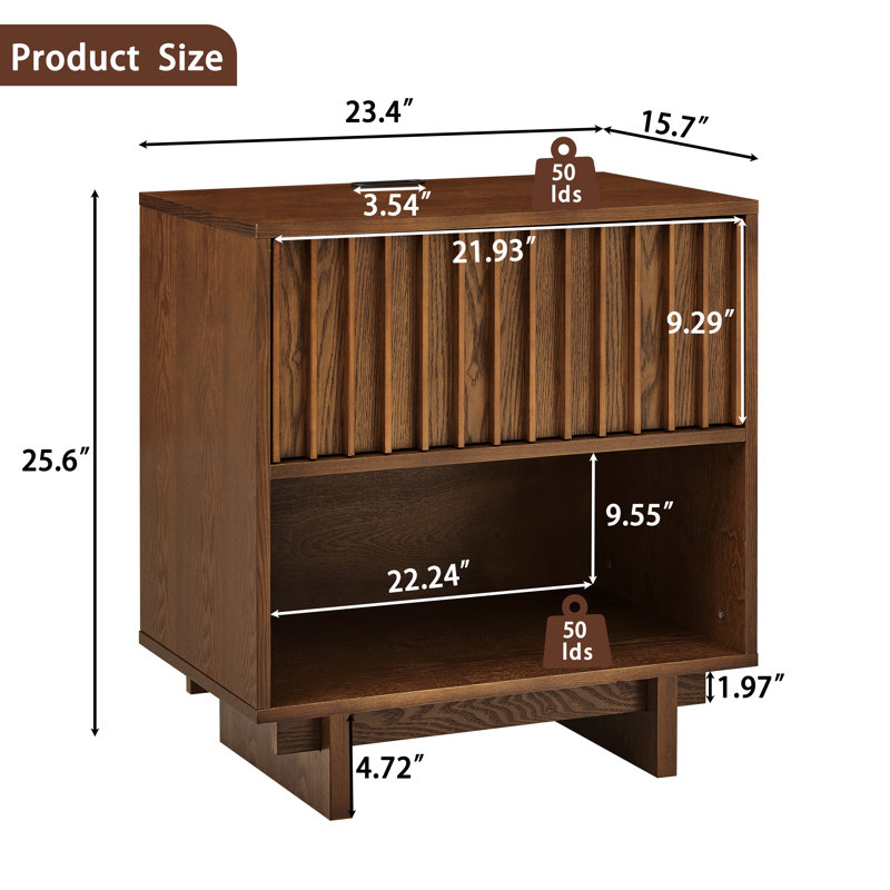 Table de chevet de 23,4 pouces