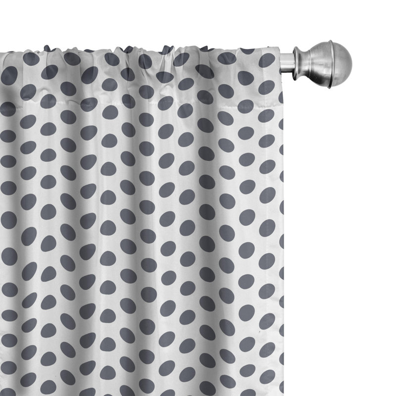 Polka Dot Semi-Sheer Rod Pocket Curtain Panels, 28" x 95"