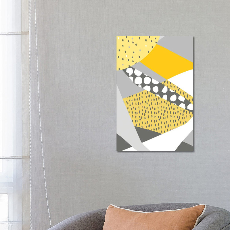 Graphic Patchwork Illuminating Yellow Ultimate - Wrapped Canvas Graphic Art - Wrapped Canvas Print, 66.04 cm H x 45.72 cm W