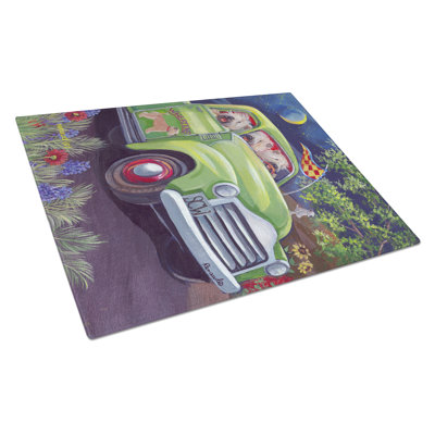 Boxer Got Mail Glass Cutting Board Large-No Holiday