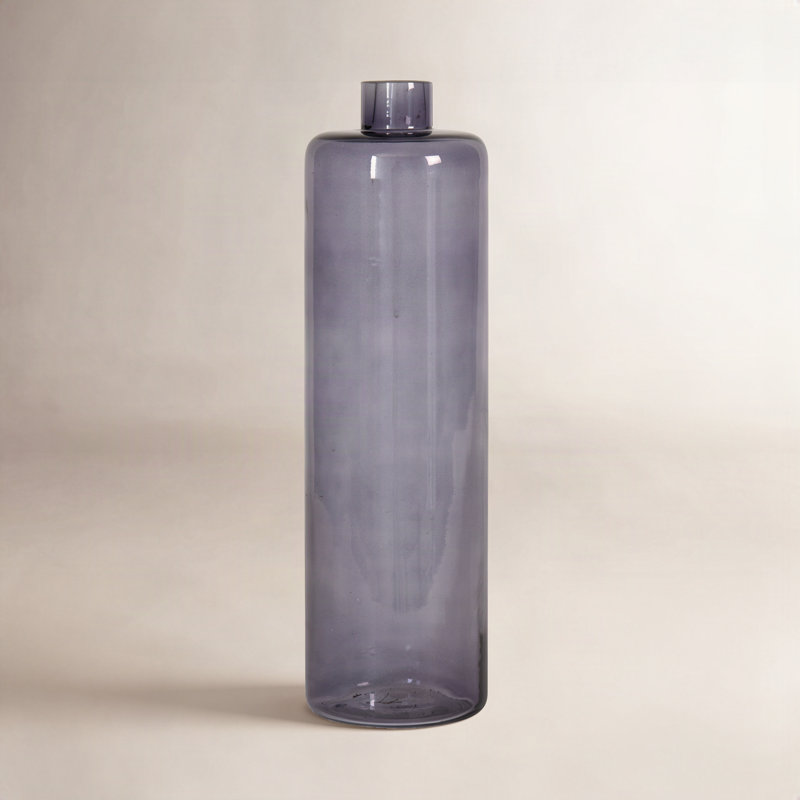Vase de table en verre 10 "Serena, Gris, 13"H x 4"W x 4"D
