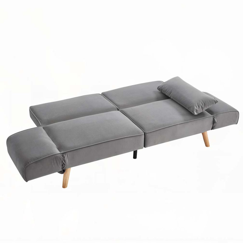 Futon canapé-lit avec accoudoirs réglables, réglable, Gris