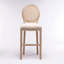 Tabourets de bar en bois avec dossier rembourré French Country, ensemble de 2
